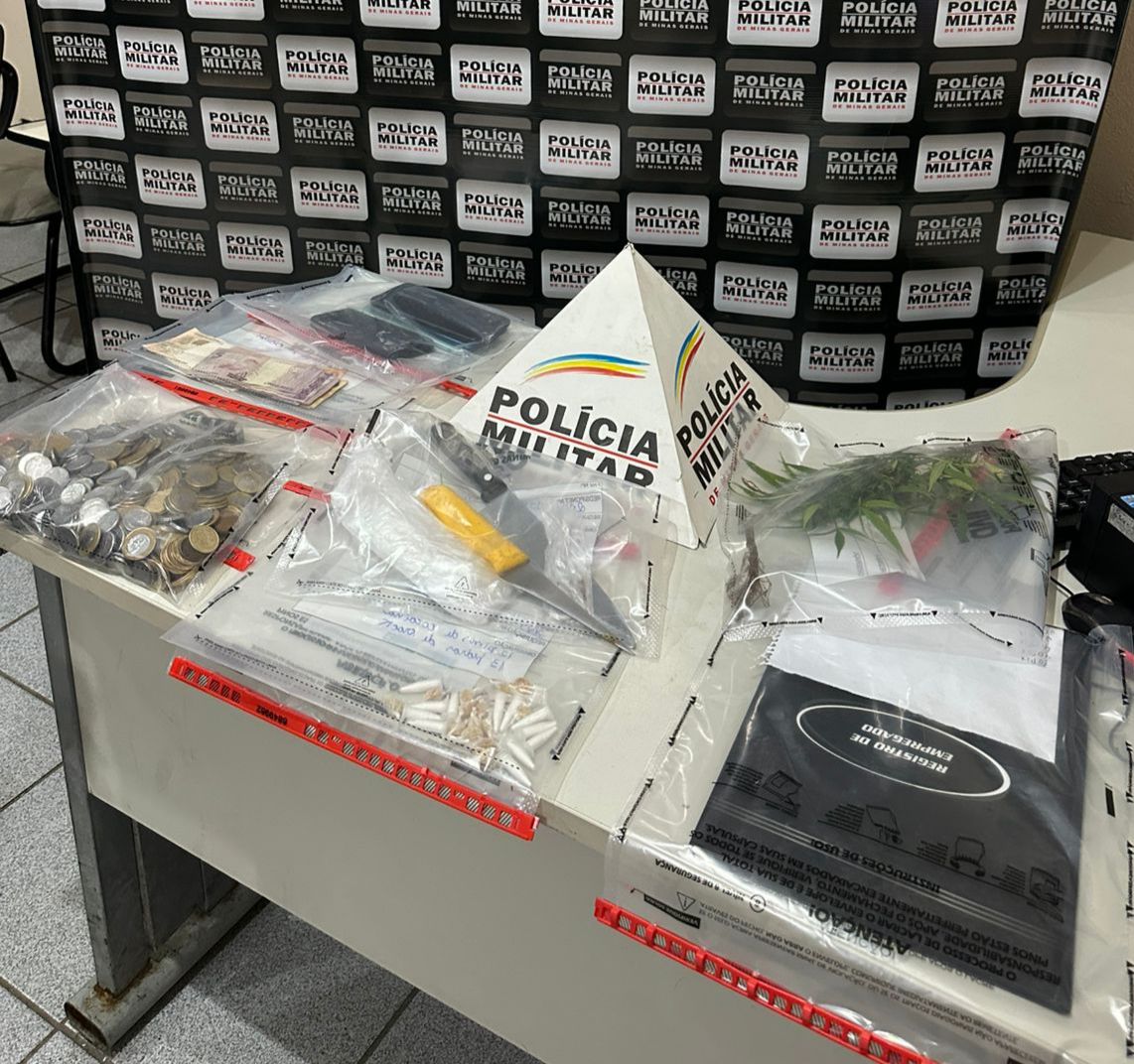 Duas pessoas são presas durante operação da PM contra o tráfico de drogas e o crime organizado em Santos Dumont